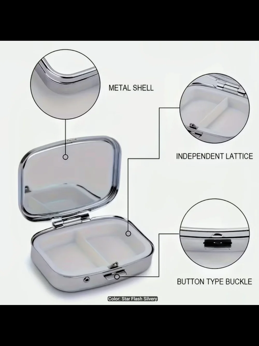 Completely Unhinged Silver Portable Pill Accessory Case